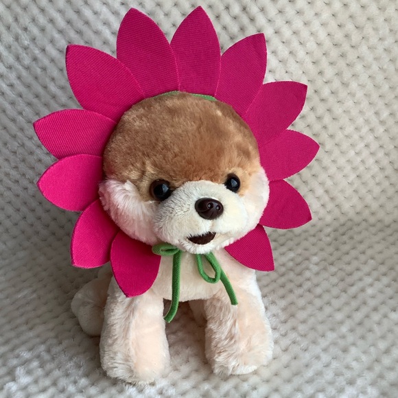 GUND Plush Boo Worlds Cutest Dog Flower Petal Costume Stuffed Pomeranian Puppy - Picture 1 of 14